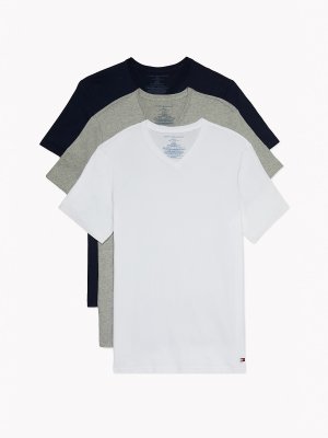 Набор футболок cotton classics v-neck, 3 штуки, черный/серый/белый Tommy Hilfiger