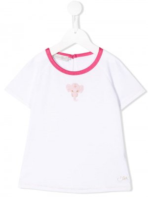 Декорированная футболка Baby Dior. Цвет: белый