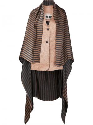 Striped waistcoat with trail Uma Wang. Цвет: коричневый