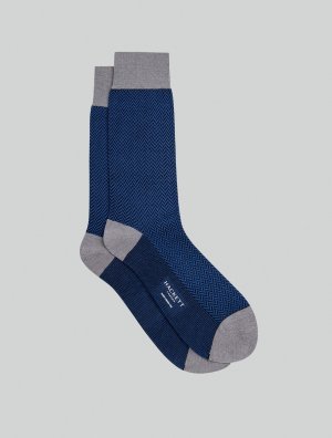 Высокие носки с узором «елочка» , темно-синий Hackett