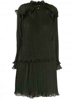 Короткое платье с плиссировкой Kenzo. Цвет: зеленый