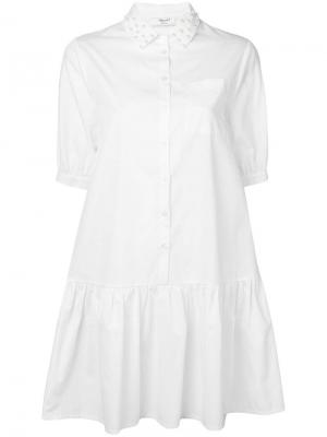 Короткое платье-рубашка Blugirl. Цвет: белый