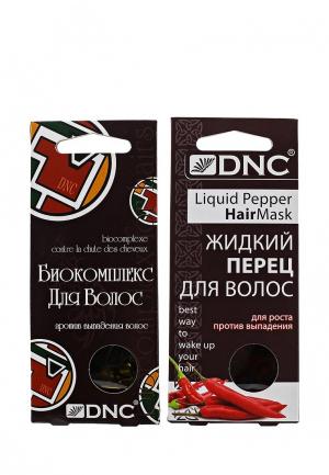 Набор для ухода за волосами DNC масел: Жидкий перец 3*15 мл + Биокомплекс против выпадения. Цвет: коричневый