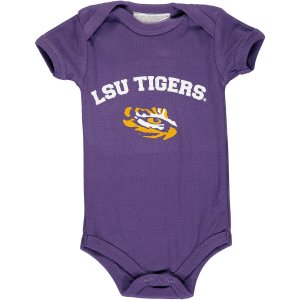 Младенческое фиолетовое боди LSU Tigers Arch & Logo Unbranded