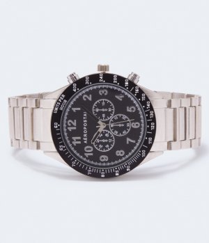 Круглые металлические аналоговые часы с хронографом , серебро Aeropostale