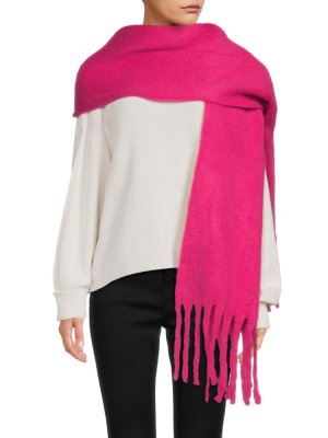 Высокий шарф с бахромой , цвет Pink Glow Saks Fifth Avenue