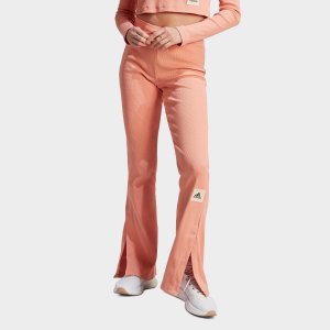 Женские расклешенные брюки в рубчик adidas Lounge, розовый