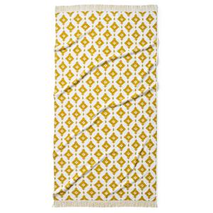 Полотенце пляжное из жаккарда IKA La Redoute Interieurs. Цвет: насыщенно-желтый/белый,серо-синий/белый