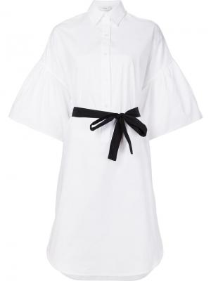 Платье-рубашка с расклешенными рукавами Tome. Цвет: белый