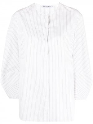 Полосатая рубашка pre-owned с пышными рукавами Christian Dior. Цвет: белый