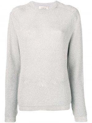 Полупрозрачный трикотажный свитер с блестками Laneus. Цвет: серебристый