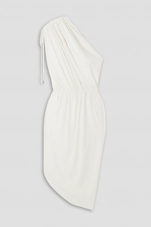 Платье из джерси с драпировкой Bev на одно плечо HALSTON, белый Halston
