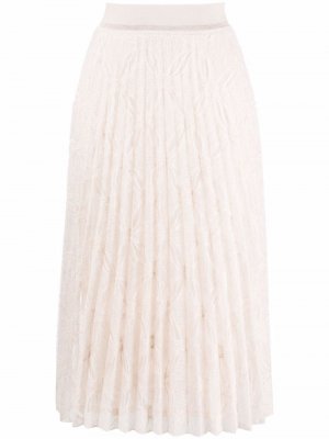 Плиссированная юбка рыхлой вязки D.Exterior. Цвет: бежевый