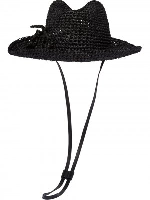 Шляпа с цветочной аппликацией Miu. Цвет: черный