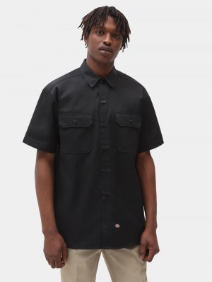 Комфортная рубашка на пуговицах Work Shirt, черный Dickies