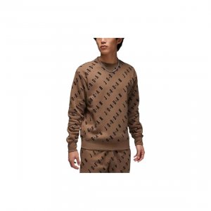 Allover Print Logo Long Sleeve Hoodie Men Tops Brown DX9174-274 Jordan