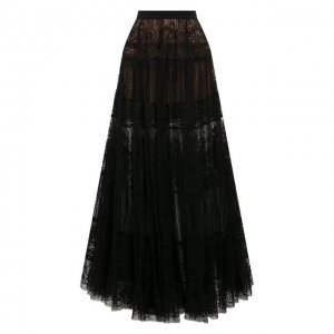 Кружевная юбка Elie Saab. Цвет: чёрный