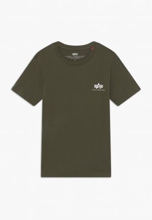 Базовая футболка Basic Small Logo Kids Teens , цвет dark olive Alpha Industries