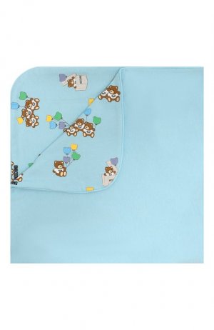 Хлопковое одеяло Moschino. Цвет: голубой