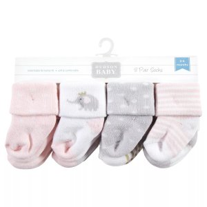 Хлопковые носки Hudson для новорожденных девочек и махровые носки, розово-серый слон Baby