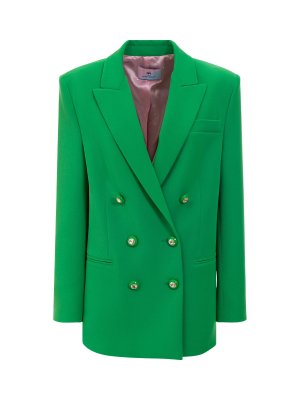 Chiara Ferragni двубортный пиджак с драгоценными пуговицами. Ferragni, зеленый. Цвет: зеленый