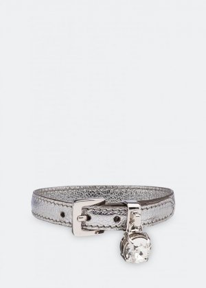 Браслет MIU Madras leather bracelet, серебряный