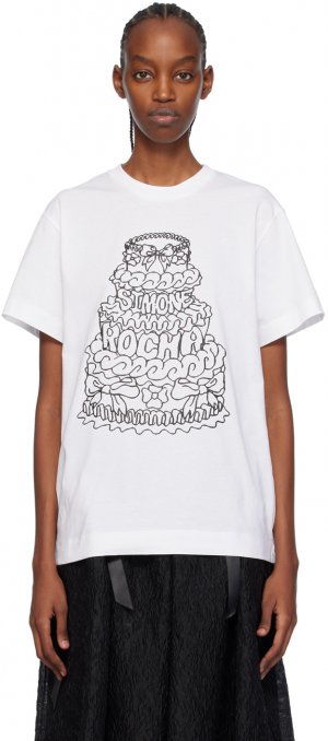 Белая футболка с тортом Simone Rocha