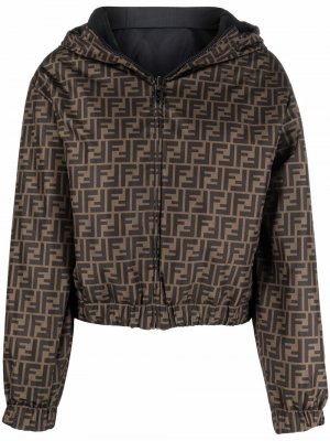 Двусторонняя куртка с логотипом FF Fendi. Цвет: черный
