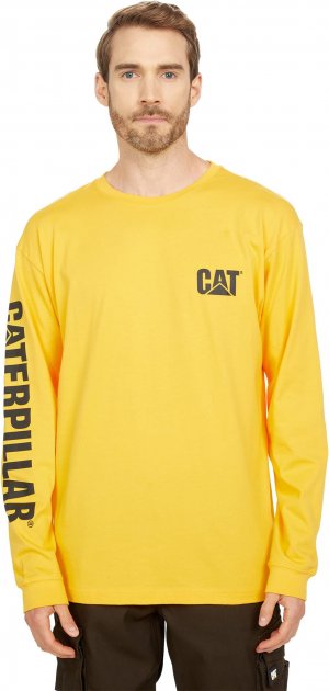 Футболка с длинными рукавами и баннером торговой марки , желтый Caterpillar