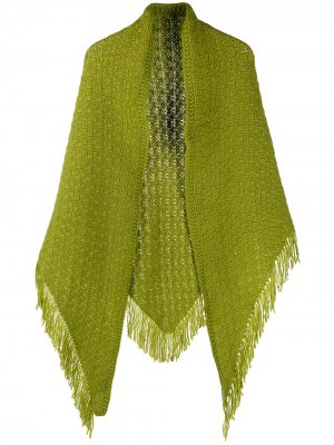 Кашемировый шарф с бахромой Danielapi. Цвет: зеленый