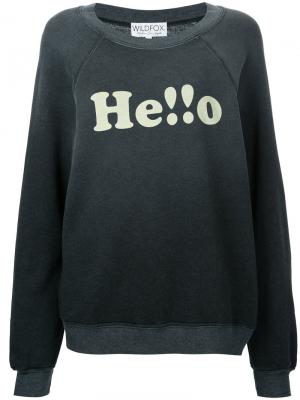 Hello sweatshirt Wildfox. Цвет: серый