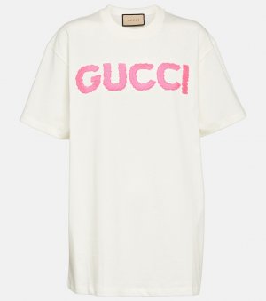 Хлопковая футболка с вышитым логотипом , белый Gucci