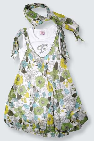 Платье, платок Lilax Baby. Цвет: зеленый