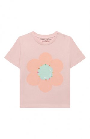 Хлопковая футболка Stella McCartney. Цвет: розовый