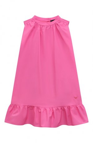 Хлопковое платье Emporio Armani. Цвет: розовый
