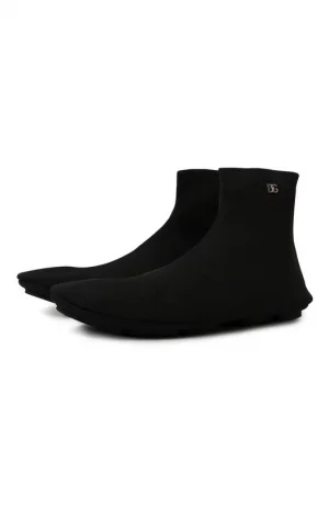 Текстильные ботинки Dolce & Gabbana. Цвет: чёрный
