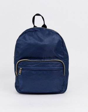 Рюкзак с карманом на молнии -Темно-синий Yoki Fashion