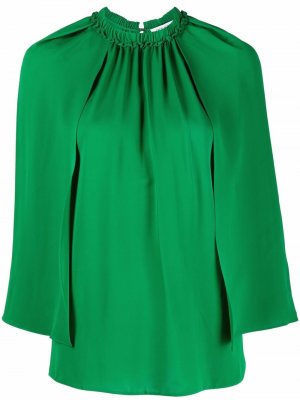 Шелковая блузка с широкими рукавами Dice Kayek. Цвет: зеленый