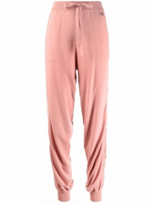 Спортивные брюки с кулиской TWINSET. Цвет: розовый