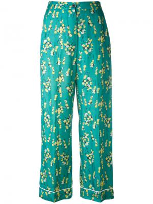 Укороченные брюки с цветочным принтом Sonia By Rykiel. Цвет: зелёный