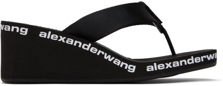 Черные нейлоновые босоножки на каблуке AW Alexander Wang