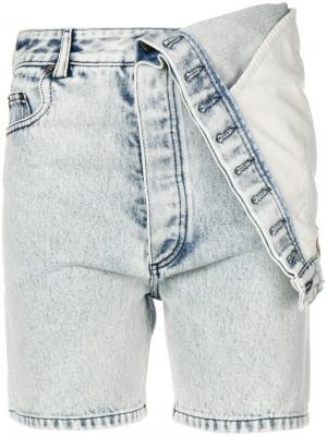 Асимметричные джинсовые шорты Y / Project. Цвет: синий