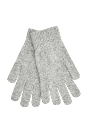 Теплые перчатки из меланжевой кашемировой пряжи YVES SALOMON. Цвет: серый