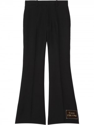 Расклешенные брюки с нашивкой Eterotopia Gucci. Цвет: черный