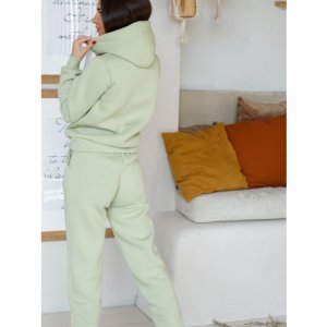 Костюм , толстовка и брюки, спортивный стиль, размер 46, зеленый Россия. Цвет: бежевый