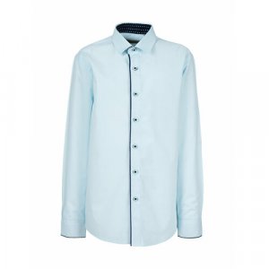 Школьная рубашка , размер 134-140, голубой Tsarevich. Цвет: голубой