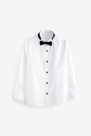 Элегантный комплект из рубашки с воротником и галстуком-бабочкой , белый Next