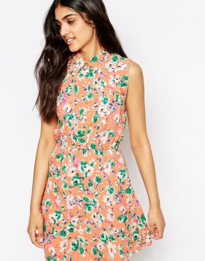 Платье-рубашка с цветочным принтом Luann Lovestruck. Цвет: оранжевый