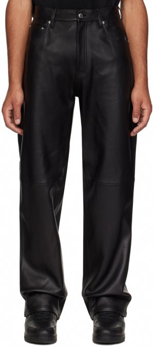 Черные мешковатые кожаные брюки Alexander Wang