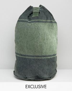 Окрашенный рюкзак в полоску Reclaimed Vintage. Цвет: зеленый